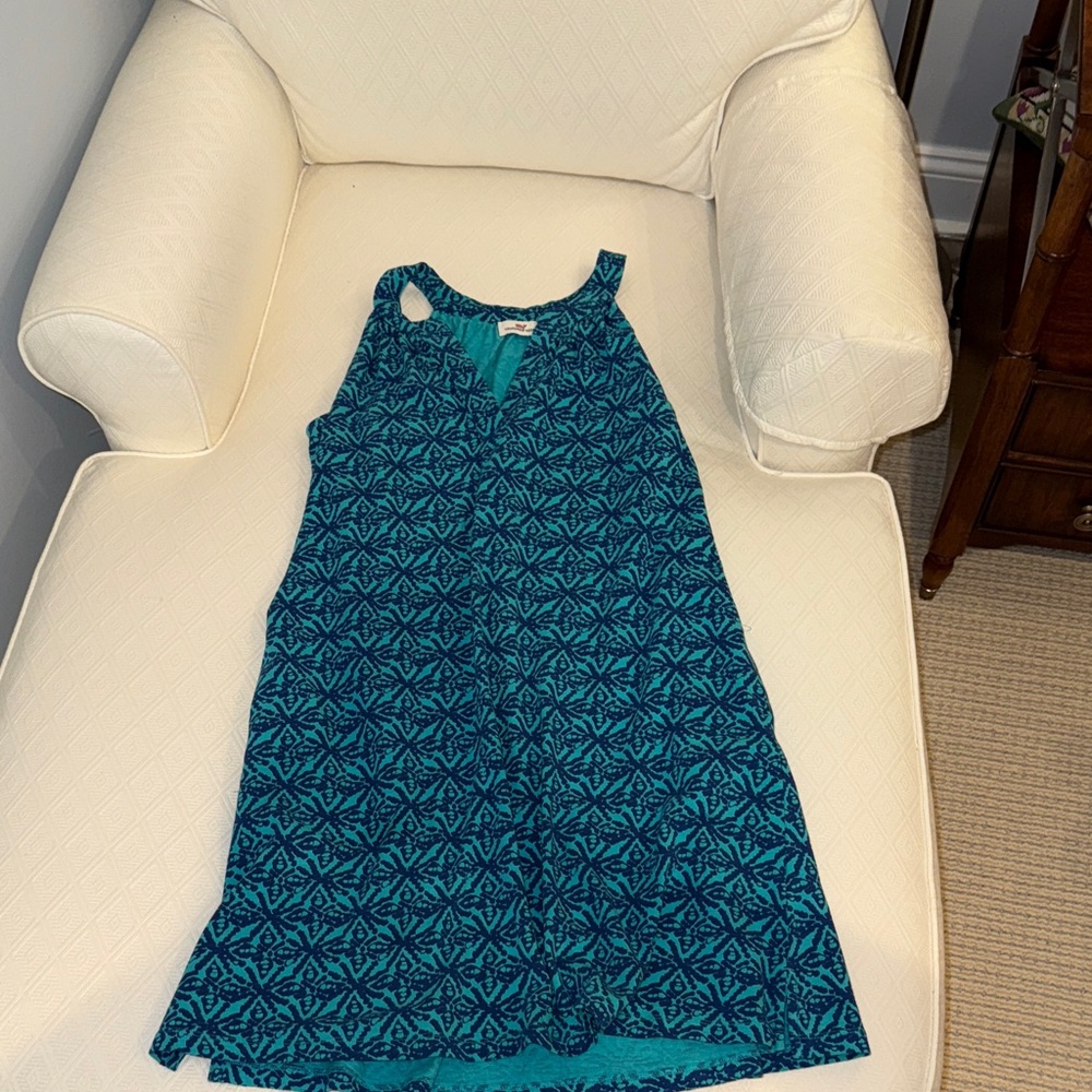 Vineyard Vines Turquoise Patterned Dress